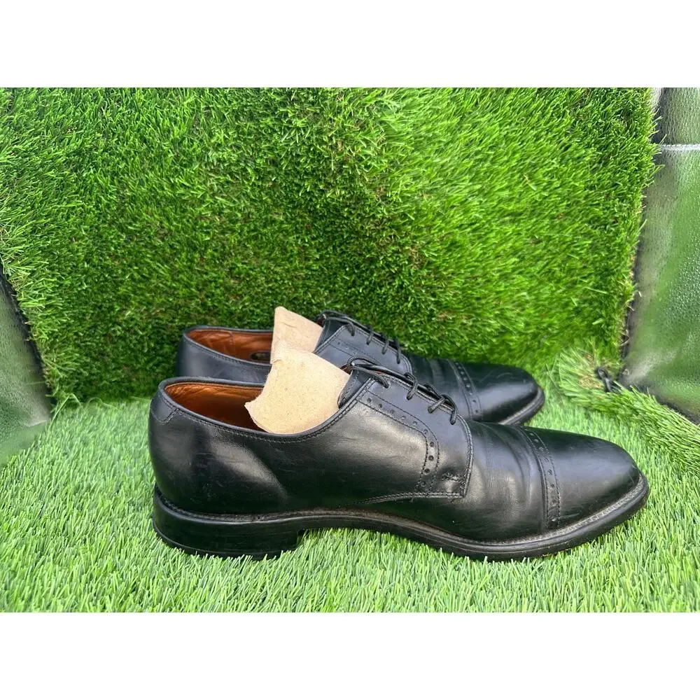 Allen Edmonds Clifton 3308 Derby Dress Shoes Men's 7.5 Black Leather Cap Toe